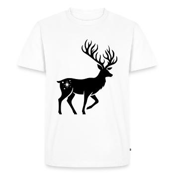 Silhouette de cerf Noël - T-shirt Premium bio Homme - blanc - Devant - Nico (187cm)