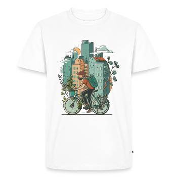 Explorateur de la ville - T-shirt Premium bio Homme - blanc - Devant - Nico (187cm)