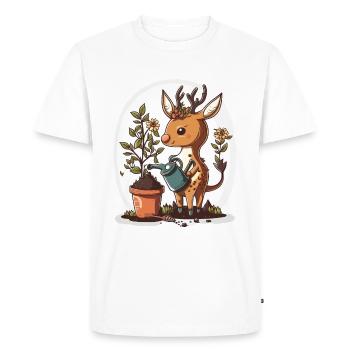 Cerf à pouce vert - T-shirt Premium bio Homme - blanc - Devant - Nico (187cm)