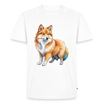 Aquarelles de chiens islandais - T-shirt Premium bio Homme - blanc - Devant - Nico (187cm)