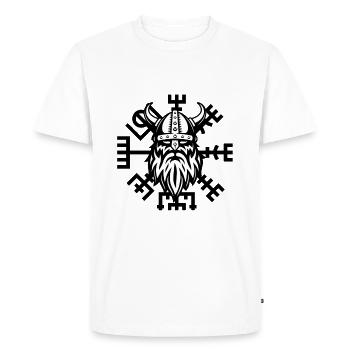 Wikinger Viking Warrior Krieger Vegvisir - Men's Premium Organic T-Shirt - white - Front - Nico (187cm)