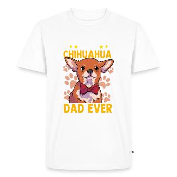 Chien Amoureux des chiens Chihuahua Papa Papa - T-shirt Premium bio Homme - blanc - Devant - Nico (187cm)