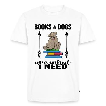 Read reading hour Bookworm likes "books and dogs" - Men's Premium Organic T-Shirt - white - Front - Nico (187cm)