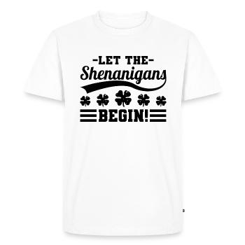 Let the Shenanigans begin Irish saying Klee - Men's Premium Organic T-Shirt - white - Front - Nico (187cm)