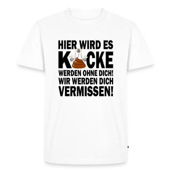 Tu vas nous manquer | Félicitations pour l’évasion - T-shirt Premium bio Homme - blanc - Devant - Nico (187cm)