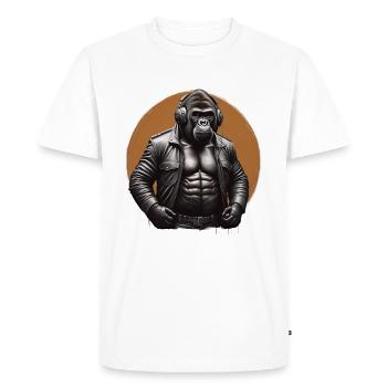 Gorille - T-shirt Premium bio Homme - blanc - Devant - Nico (187cm)