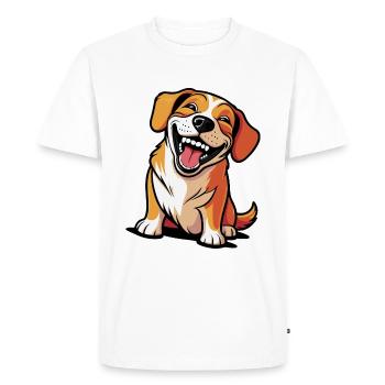 Chien qui rit - T-shirt Premium bio Homme - blanc - Devant - Nico (187cm)