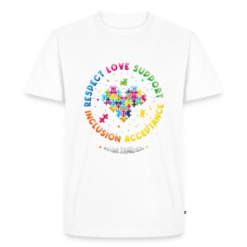 Autism Respect Love Support Inclusion - Men's Premium Organic T-Shirt - white - Front - Nico (187cm)
