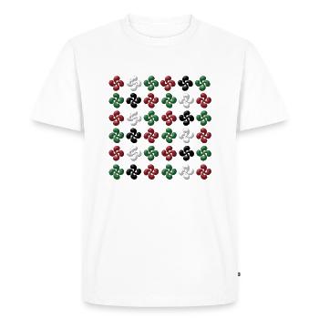 Croix Basque multiple 2 - T-shirt Premium bio Homme - blanc - Devant - Nico (187cm)