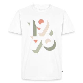 1976 Design rétro - T-shirt Premium bio Homme - blanc - Devant - Nico (187cm)