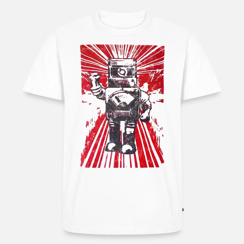 Roboter Revolution - Männer Premium Bio T-Shirt - Weiß