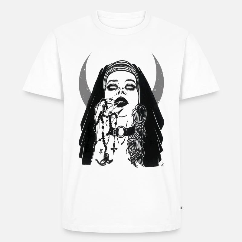 Die dunkle Nonne - Männer Premium Bio T-Shirt - Weiß