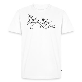 Geschenk zum 18-jährigen Jubiläum Lustiger 18-jähriger Geburtstag - Männer Premium Bio T-Shirt - Weiß - Vorne - Nico (187cm)