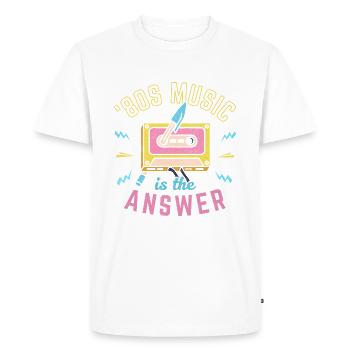 La musique des années 80 est la réponse - T-shirt Premium bio Homme - blanc - Devant - Nico (187cm)