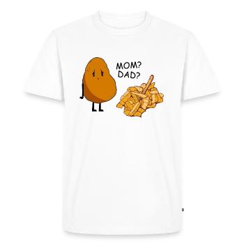French fries fries funny saying fast food - Men's Premium Organic T-Shirt - white - Front - Nico (187cm)