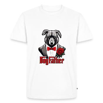 Dog Father, Mafia, Australian Shepherd, Dog Father - Men's Premium Organic T-Shirt - white - Front - Nico (187cm)
