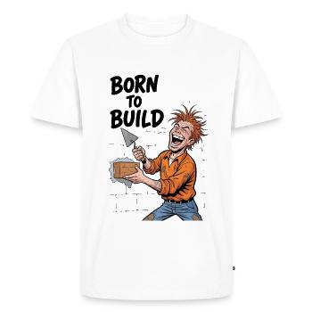 Building is passion: Born To Build bricklayers - Men's Premium Organic T-Shirt - white - Front - Nico (187cm)