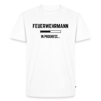 Firefighter In Progress - Men's Premium Organic T-Shirt - white - Front - Nico (187cm)