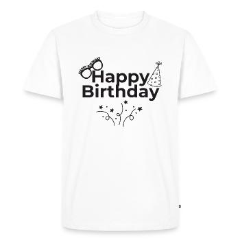 Bon anniversaire - T-shirt Premium bio Homme - blanc - Devant - Nico (187cm)