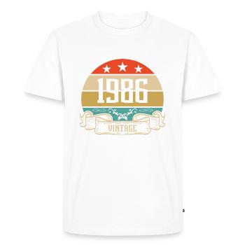 1986 Vintage Birthday Retro Classic - T-shirt Premium bio Homme - blanc - Devant - Nico (187cm)