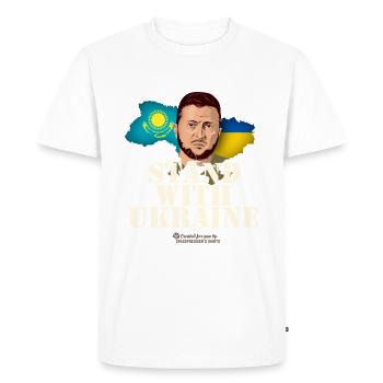 Ukraine Kazakhstan - Men's Premium Organic T-Shirt - white - Front - Nico (187cm)