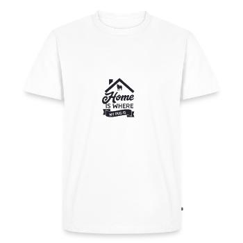 La maison est où mon roquet est - T-shirt Premium bio Homme - blanc - Devant - Nico (187cm)