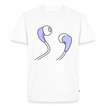 Musique Noir earsphones - T-shirt Premium bio Homme - blanc - Devant - Nico (187cm)
