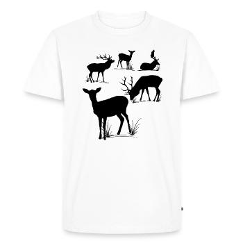 Cerf, chevreuil, daim, daim, chevreuil - T-shirt Premium bio Homme - blanc - Devant - Nico (187cm)