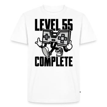Niveau 55 Cadeau d’anniversaire complet 55 ans - T-shirt Premium bio Homme - blanc - Devant - Nico (187cm)