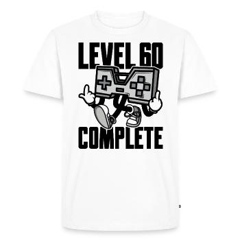 Level 60 Complete Birthday Gift 60 Years - Men's Premium Organic T-Shirt - white - Front - Nico (187cm)