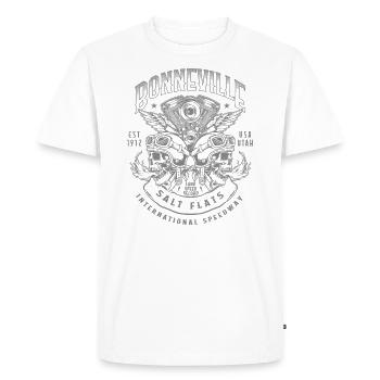 Bonneville Salt Flats Course de moto Vintage - T-shirt Premium bio Homme - blanc - Devant - Nico (187cm)