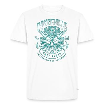 Bonneville Salt Flats Course de moto Vintage - T-shirt Premium bio Homme - blanc - Devant - Nico (187cm)