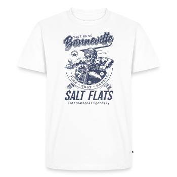 Bonneville Salt Flats Course de moto Vintage - T-shirt Premium bio Homme - blanc - Devant - Nico (187cm)