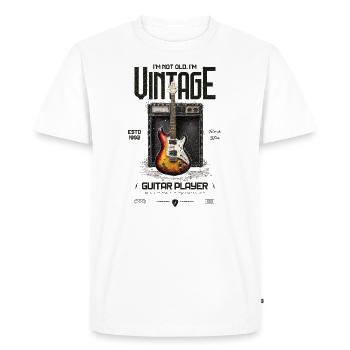 Je ne suis pas vieux Je suis vintage Rétro 1992 Guitare - T-shirt Premium bio Homme - blanc - Devant - Nico (187cm)