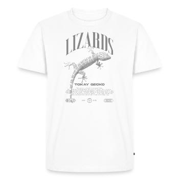 Tokay Gecko Streetwear Gardien de lézard - T-shirt Premium bio Homme - blanc - Devant - Nico (187cm)
