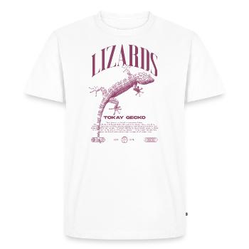 Tokay Gecko Streetwear Gardien de lézard - T-shirt Premium bio Homme - blanc - Devant - Nico (187cm)