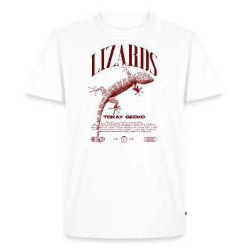 Tokay Gecko Streetwear Gardien de lézard - T-shirt Premium bio Homme - blanc - Devant - Nico (187cm)