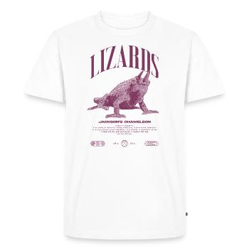 Jackson's Chameleon Streetwear Lizard Keeper - Men's Premium Organic T-Shirt - white - Front - Nico (187cm)