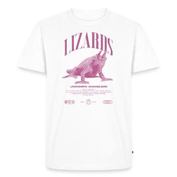 Jackson's Chameleon Streetwear Lizard Keeper - Men's Premium Organic T-Shirt - white - Front - Nico (187cm)