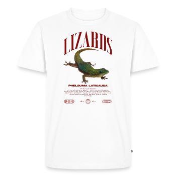 Phelsuma laticauda jour Gecko gardien de lézard - T-shirt Premium bio Homme - blanc - Devant - Nico (187cm)