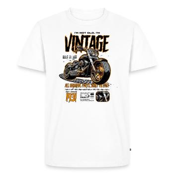 Motorcycle Bikers Motorbike Birthday Born In 1931 - Men's Premium Organic T-Shirt - white - Front - Nico (187cm)