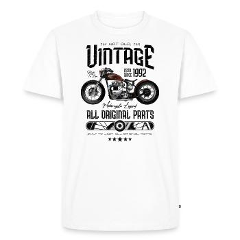 Moto Vintage Motards Motard Anniversaire 1992 - T-shirt Premium bio Homme - blanc - Devant - Nico (187cm)