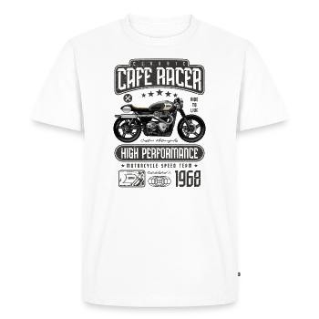 Cafe Racer Motorcycle Birthday Biker Born 1968 - Men's Premium Organic T-Shirt - white - Front - Nico (187cm)
