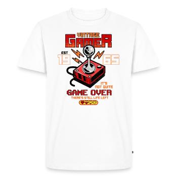 Vintage Gamer Since 1965 Funny Birthday Gaming - Men's Premium Organic T-Shirt - white - Front - Nico (187cm)
