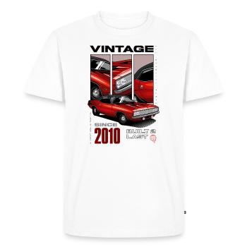 Je ne suis pas vieux Je suis Voiture classique vintage Né en 2010 - T-shirt Premium bio Homme - blanc - Devant - Nico (187cm)