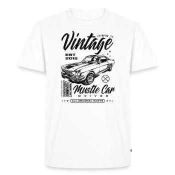 Je ne suis pas vieux Je suis Voiture classique Vintage Né(e) En 2012 - T-shirt Premium bio Homme - blanc - Devant - Nico (187cm)