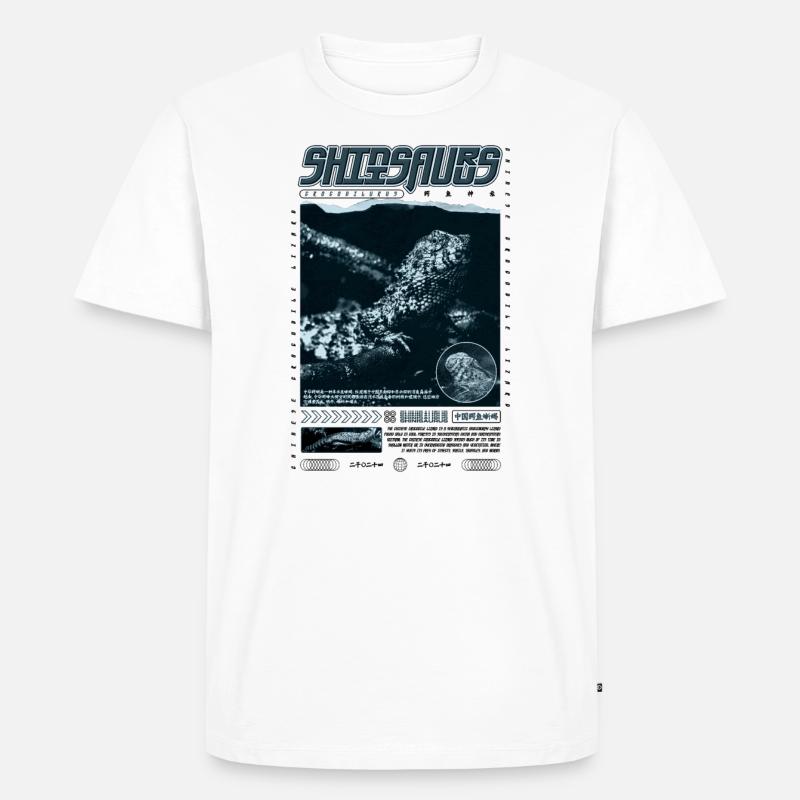 Chinesisches Krokodil Eidechse Shinisaurus Crocodilurus - Männer Premium Bio T-Shirt - Weiß