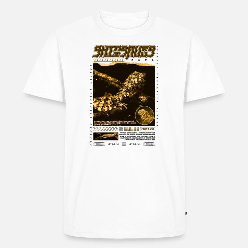 Chinesisches Krokodil Eidechse Shinisaurus Crocodilurus - Männer Premium Bio T-Shirt - Weiß