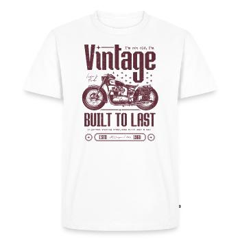 Moto Vintage Motards Moto Anniversaire 1960 - T-shirt Premium bio Homme - blanc - Devant - Nico (187cm)