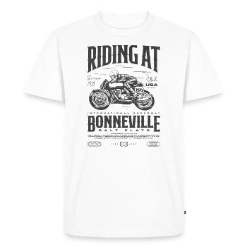 Bonneville Salt Flats Motorcycle Birthday 1918 - Men's Premium Organic T-Shirt - white - Front - Nico (187cm)